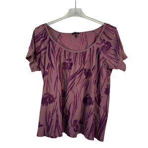 Daisy Fuentes Womens Size 3x Floral Print Short Sleeve Top